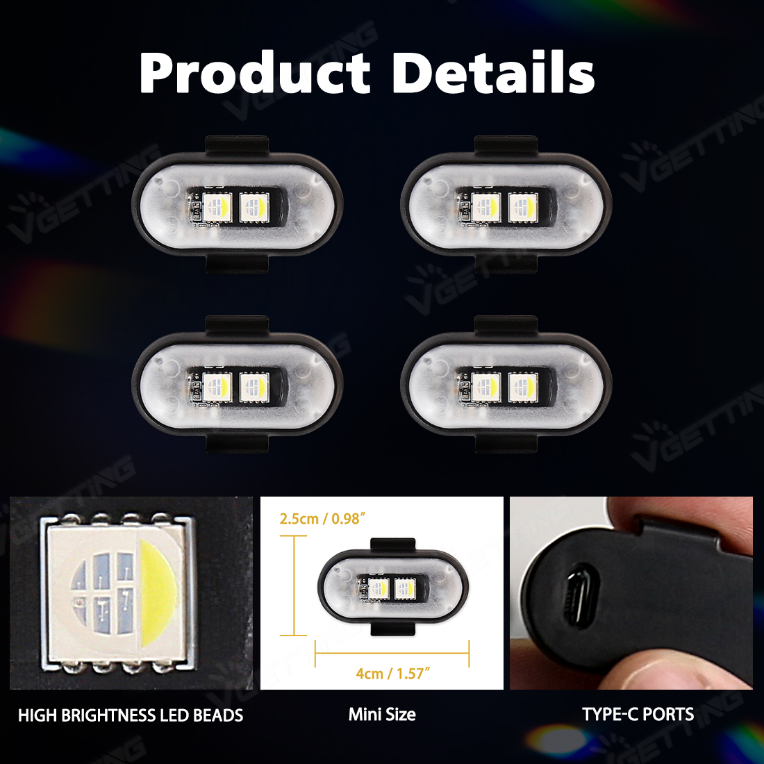 4Pcs Mini Drone Strobe Light 8 - Drone Led Light recensione e prezzo